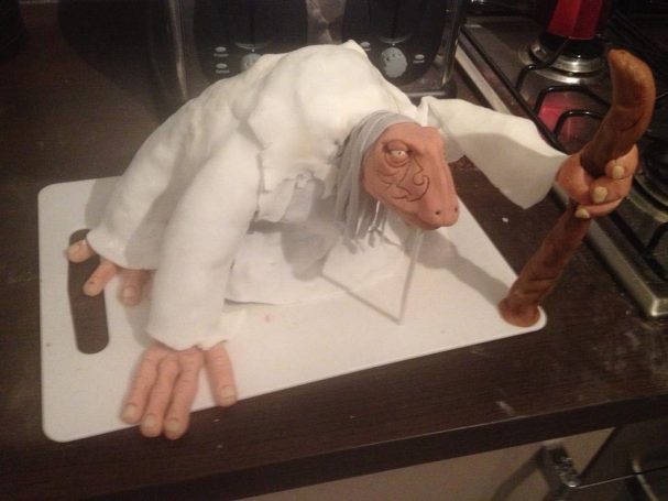 Chocolate clay Mystic wearing a fondant icing robe