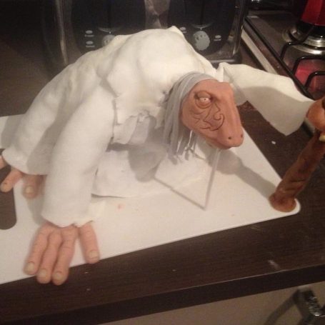 Chocolate clay Mystic wearing a fondant icing robe