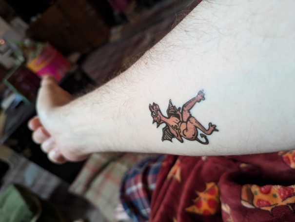Cheeky wee marginalia inspired devil - Temp Tattoo