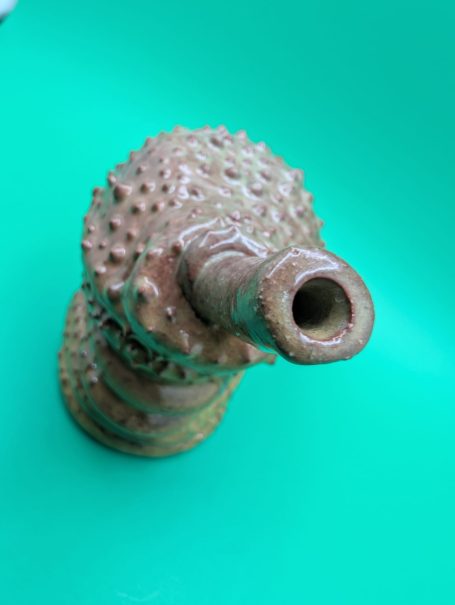 Ceramic Sculpture - a rough shelled creature with proboscis  