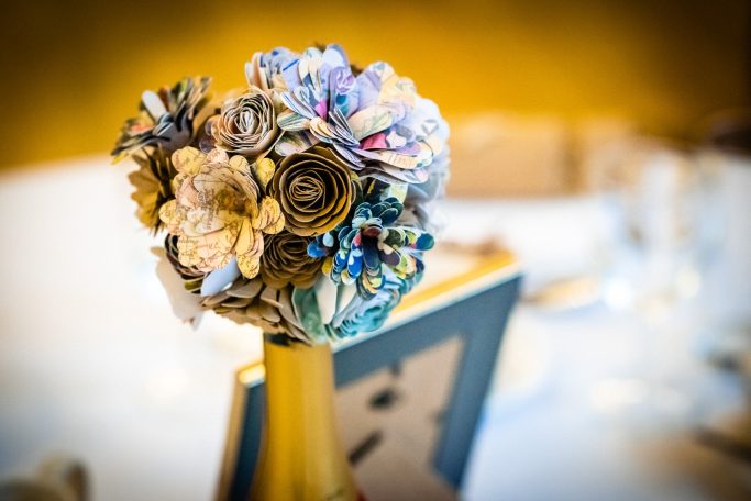 A bouquet of paper flowers